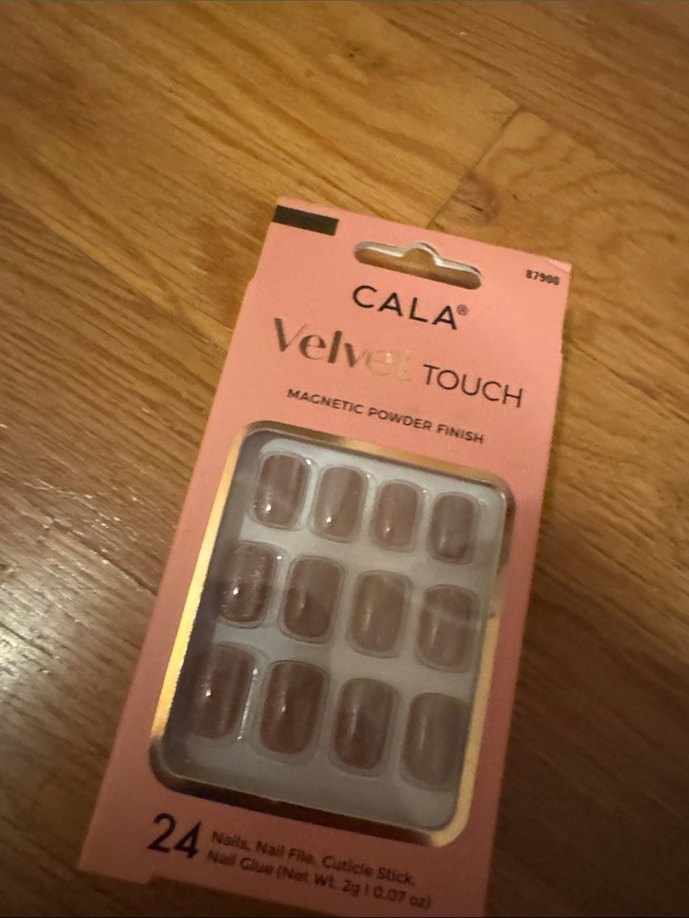 Velvet Touch Magnetic Powder Finish Press-On Nails - rosy glitter